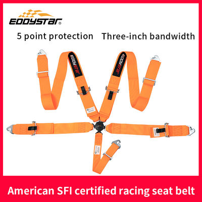 품질  EDDYSTAR Nylon Drift Car Racing Seat Belt Orange Color 5 Point Seat Belt 공장